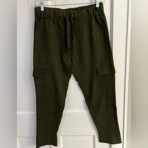 Zara Cargo Pocket Knit Jogger Dark Army Green Size Large